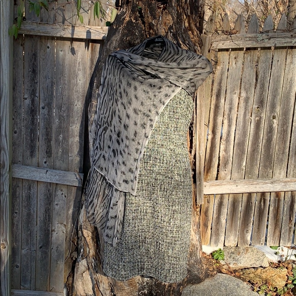 J. Crew B&W V neck Dress. Accessory NOT INCLUDED.